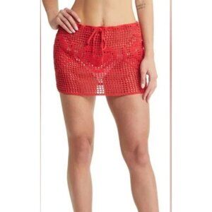 MEMORIAL DAY Women's Red Swim/Cover Up Handmade Skirt 2